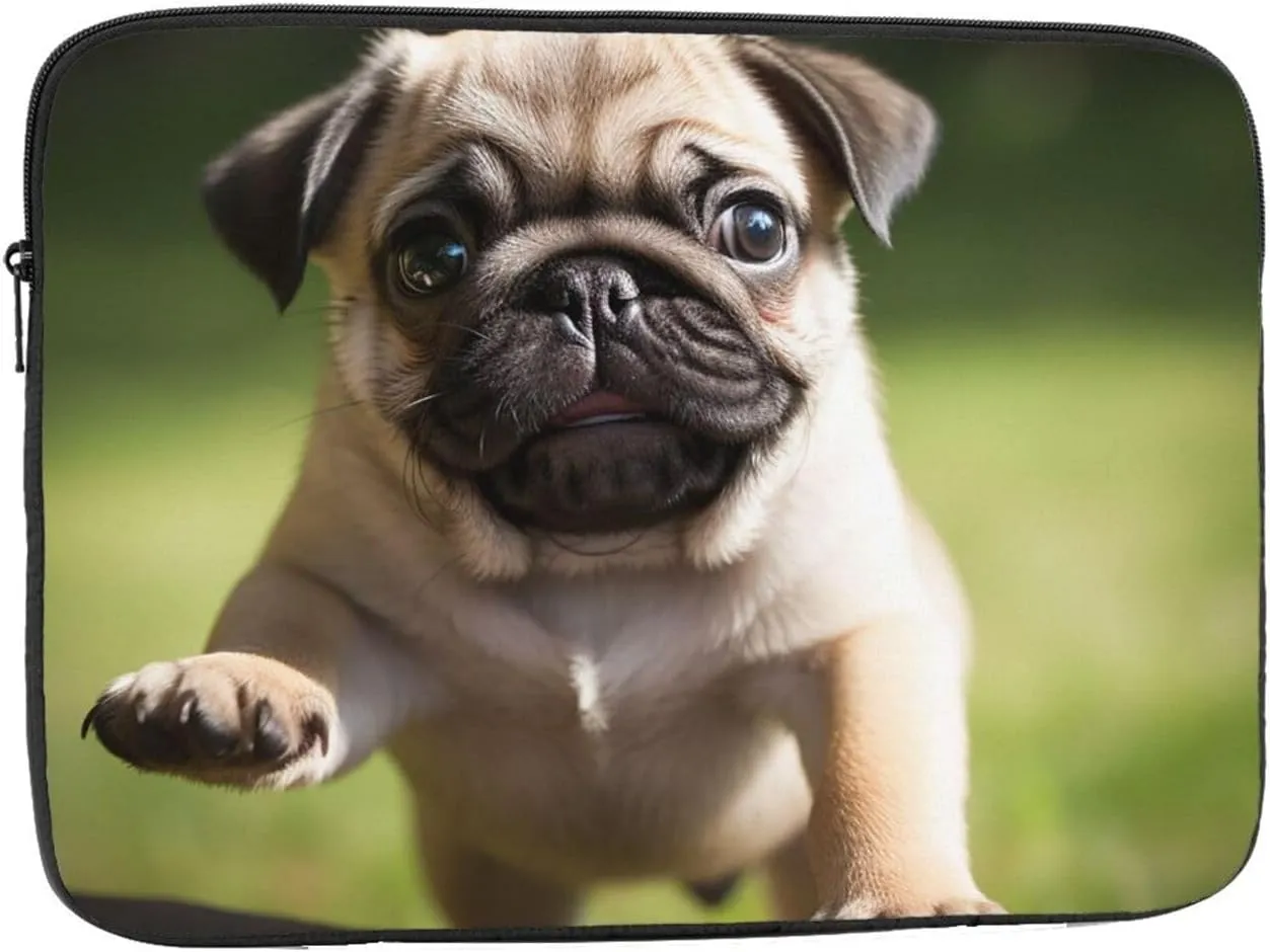 12 Inch Laptop Sleeve Bag Waterproof Shockproof Laptop Case Bag Pug Puppies Computer Skin Bags Lightweight Tablet Carrying Case