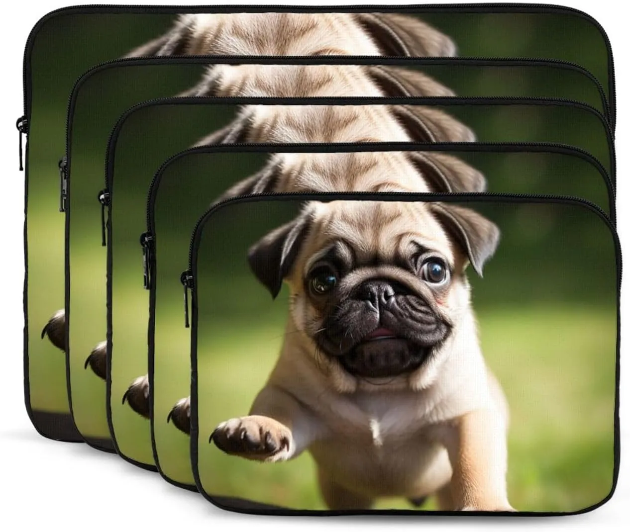 12 Inch Laptop Sleeve Bag Waterproof Shockproof Laptop Case Bag Pug Puppies Computer Skin Bags Lightweight Tablet Carrying Case