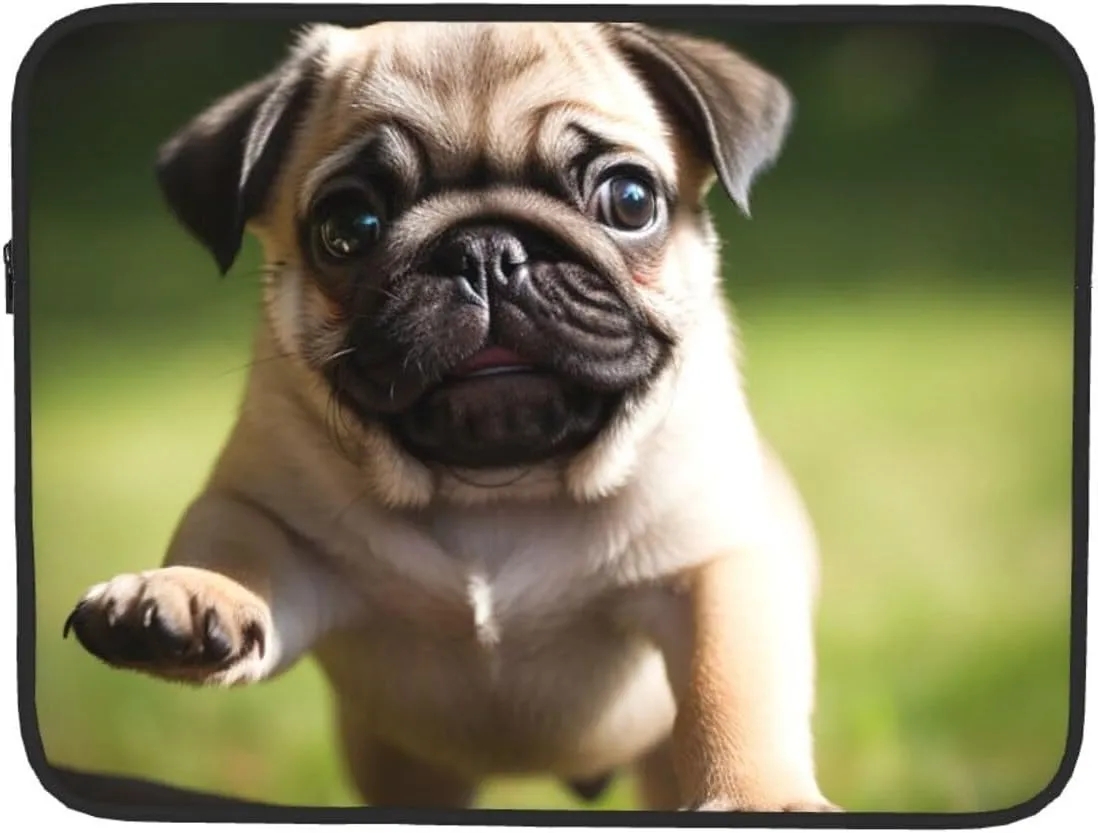 12 Inch Laptop Sleeve Bag Waterproof Shockproof Laptop Case Bag Pug Puppies Computer Skin Bags Lightweight Tablet Carrying Case