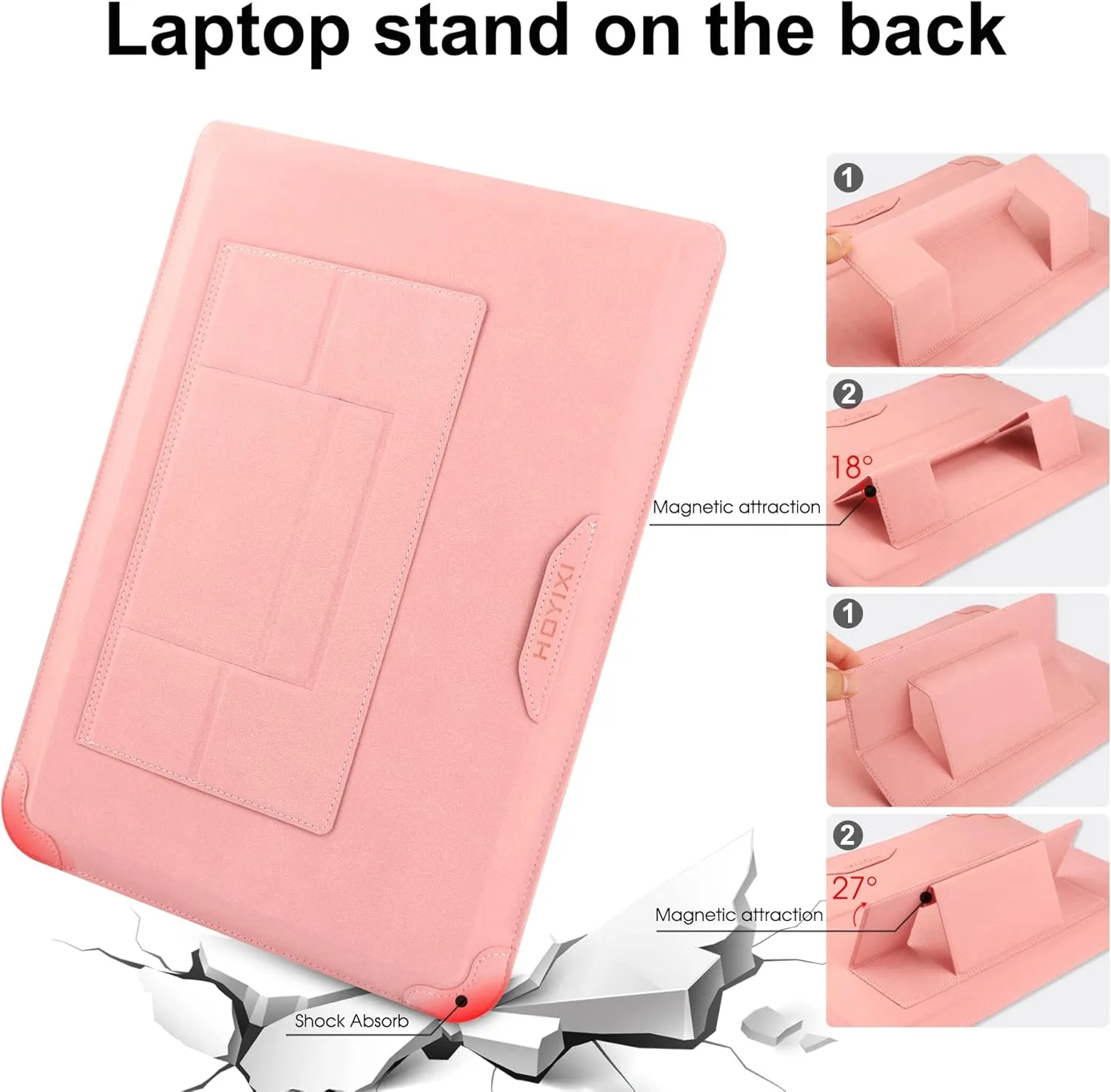 15 16 Inch Laptop Sleeve Case Leather Bag for MacBook Pro 16 2021 & 2019/ASUS Vivobook 15/Huawei MateBook D15/HP 15.6" PC/MacBook Pro 15/Surface Laptop 3/Dell Inspiron 15/IdeaPad, Pink