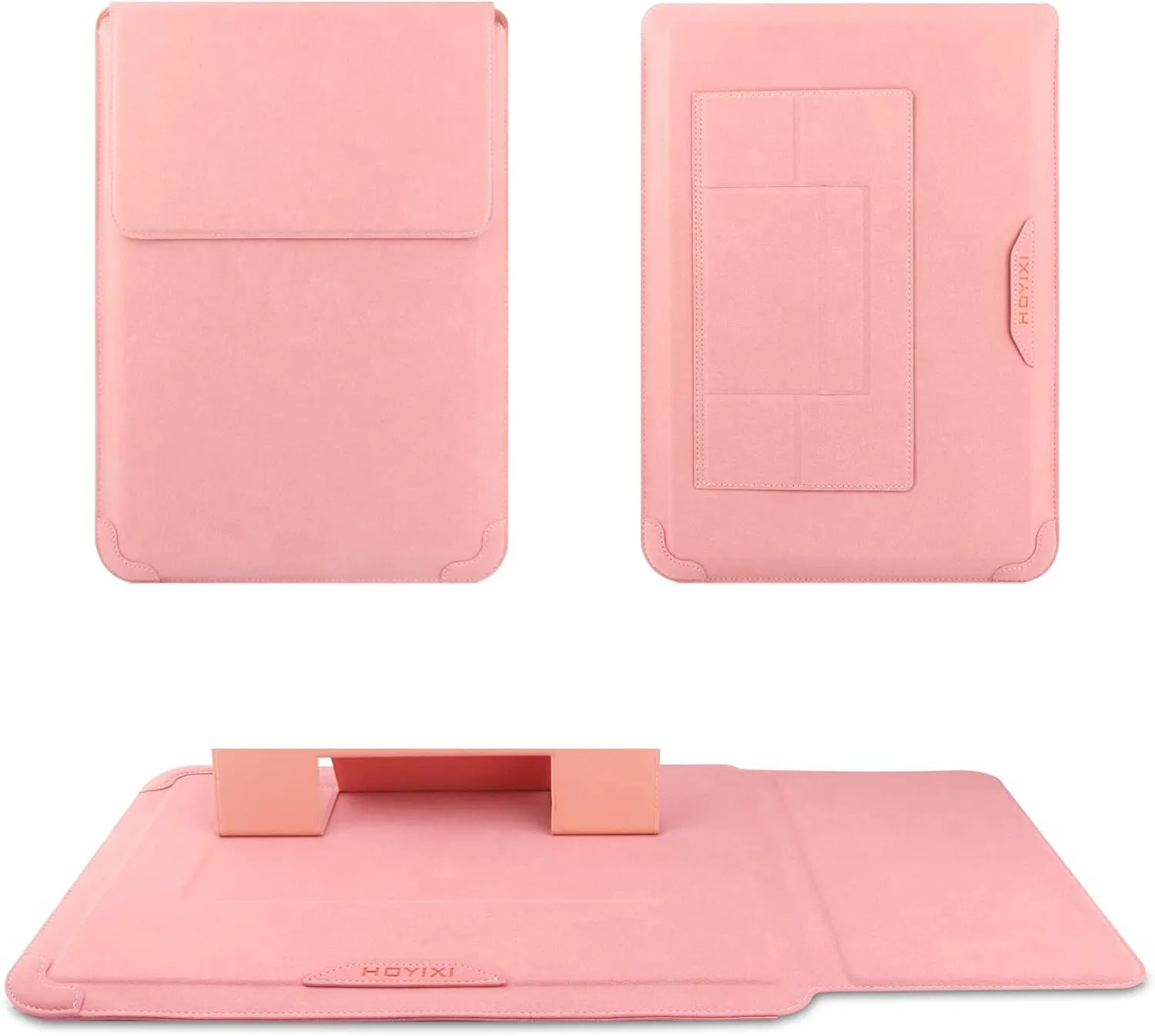 15 16 Inch Laptop Sleeve Case Leather Bag for MacBook Pro 16 2021 & 2019/ASUS Vivobook 15/Huawei MateBook D15/HP 15.6" PC/MacBook Pro 15/Surface Laptop 3/Dell Inspiron 15/IdeaPad, Pink