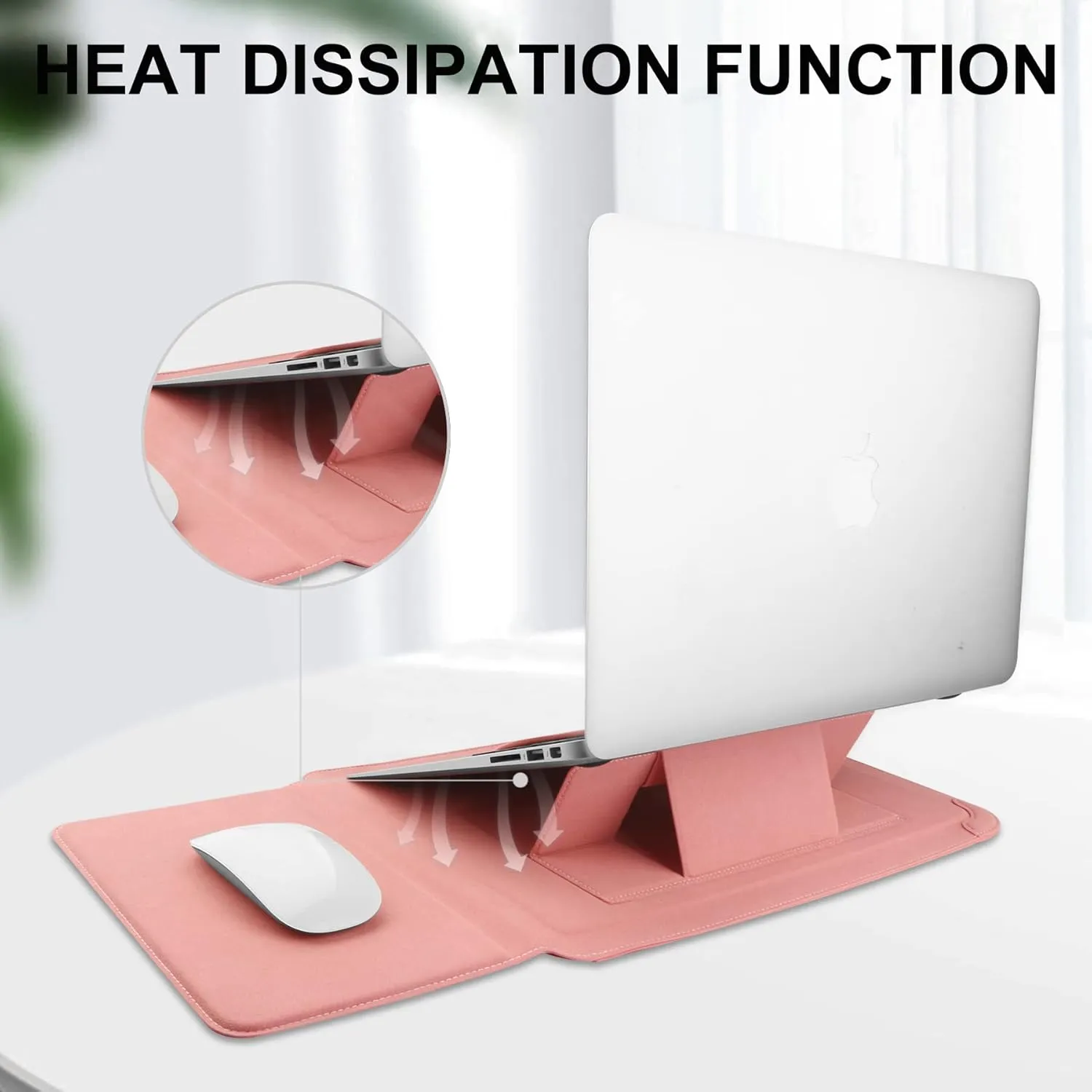 15 16 Inch Laptop Sleeve Case Leather Bag for MacBook Pro 16 2021 & 2019/ASUS Vivobook 15/Huawei MateBook D15/HP 15.6" PC/MacBook Pro 15/Surface Laptop 3/Dell Inspiron 15/IdeaPad, Pink