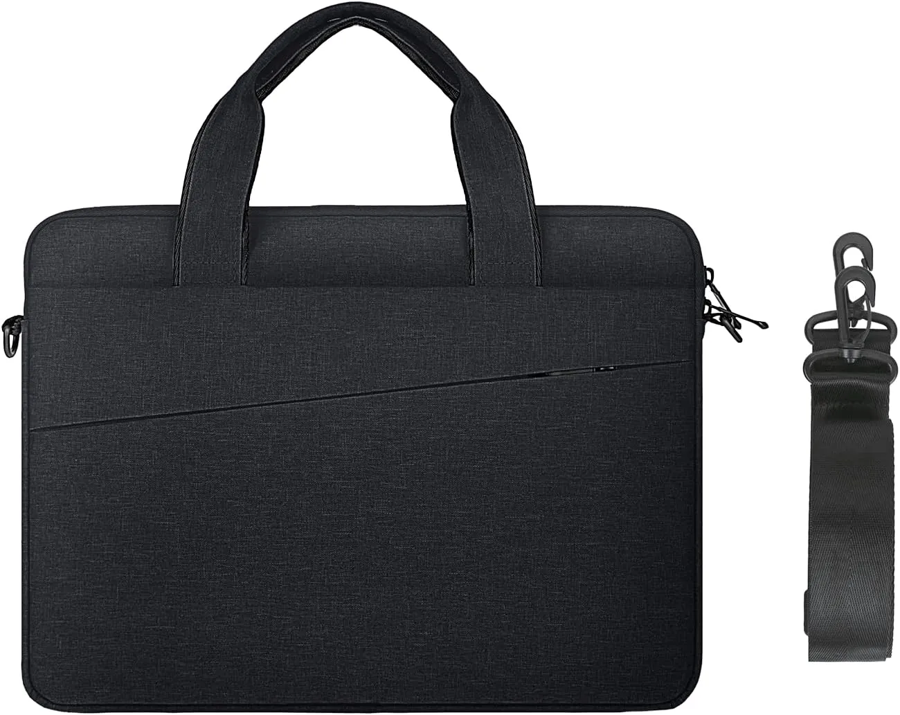 15.6 Inch Laptop Sleeve Bag for 15.6 Inch Chromebook Laptop Computer Notebook, Protective Polyester Laptop Shoulder Case Cover Carrying Bag With Handle, Black