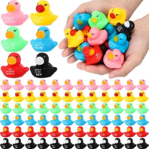 180 Pcs Christian Rubber Ducks Bulk for Kids Biblical Stuffed Animals Jesus Loves You Religious Prizes for Festival Spring Party Classroom(Colorful)