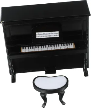 1Set Miniature Dollhouse Piano and Stool Mini Piano Model Furniture for Dollhouses Decorative Accessory for Miniature House Details