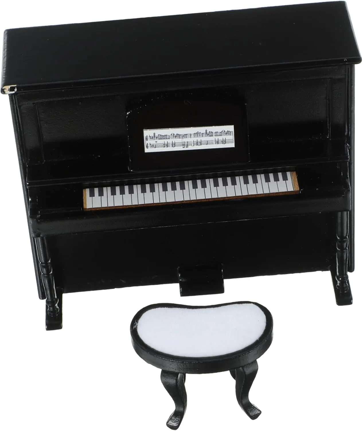 1Set Miniature Dollhouse Piano and Stool Mini Piano Model Furniture for Dollhouses Decorative Accessory for Miniature House Details