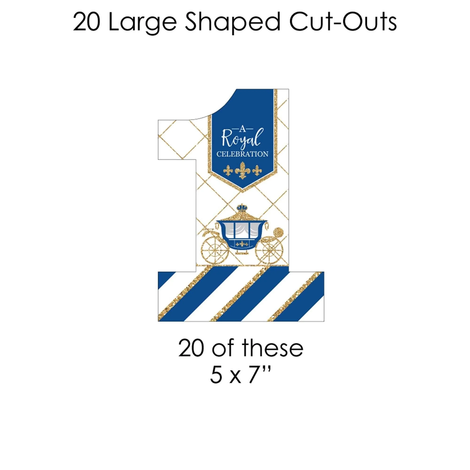 1st Birthday Royal Prince Charming - First Birthday Party DIY Decorations - Clothespin Garland Banner - 44 Pieces