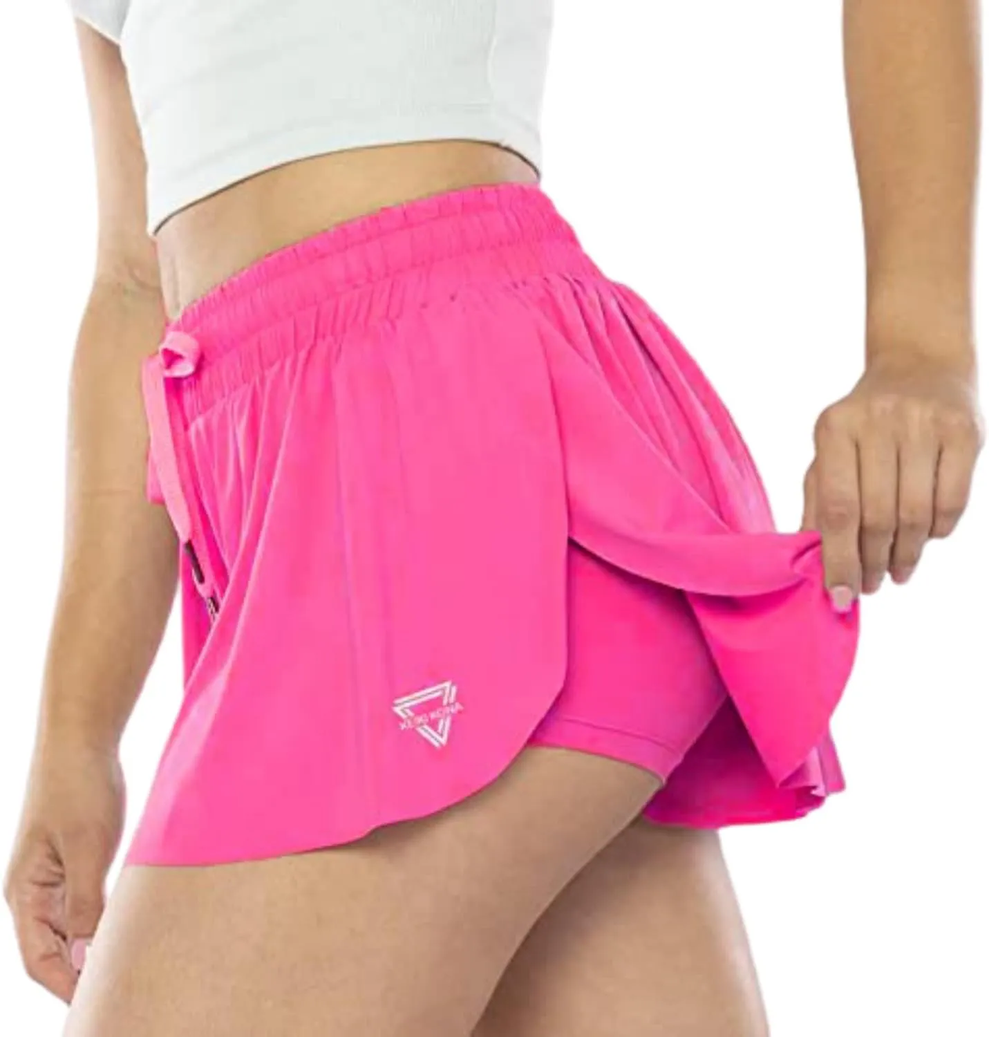 2-in-1 Flowy Fitness Shorts - Quick Dry Comfortable Workout Shorts with Drawstring