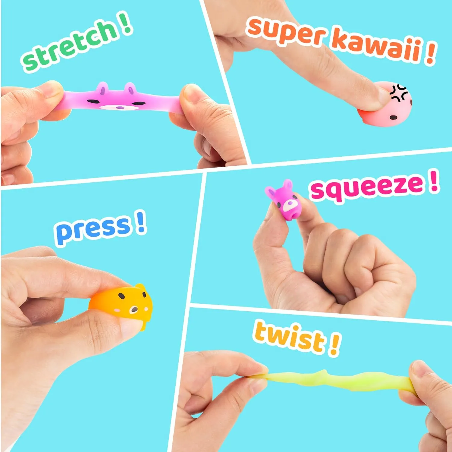 200 Pcs Mochi Squishy Toy, Mini Kawaii Squishies Bulk Sensory Fidget Toys Goody Bag Party Favors for Kids, Classroom Prizes Pinata Filler Carnival Stocking Stuffers Christmas Birthday Gifts