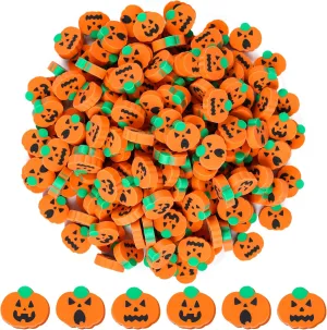200 Pieces Halloween Mini Pumpkin Small Soft Latex Free Pencil Erasers for Classroom Rewards, Halloween Party Favors, Holiday Goody Bag Fillers