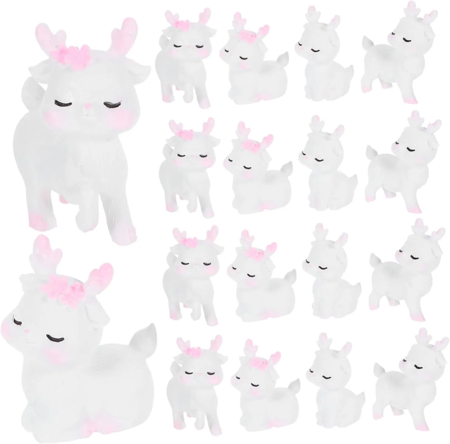 20pcs Miniature Deer Figurines Cute Resin Animal Ornaments for DIY Crafts for Miniature Gardens Dollhouses and Home Decor Charming Desktop Decoration for