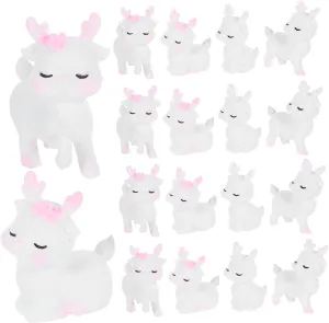 20pcs Miniature Deer Figurines Cute Resin Animal Ornaments for DIY Crafts for Miniature Gardens Dollhouses and Home Decor Charming Desktop Decoration for
