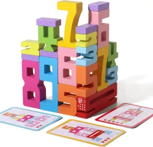 20PCS Wooden Number Building Blocks, Montessori Toys Math Learning Toys for Kids Digital Educational Counting Toys Learning Toys for Parent-Kids Interaction Social Skills Creative Games for Ages 3 