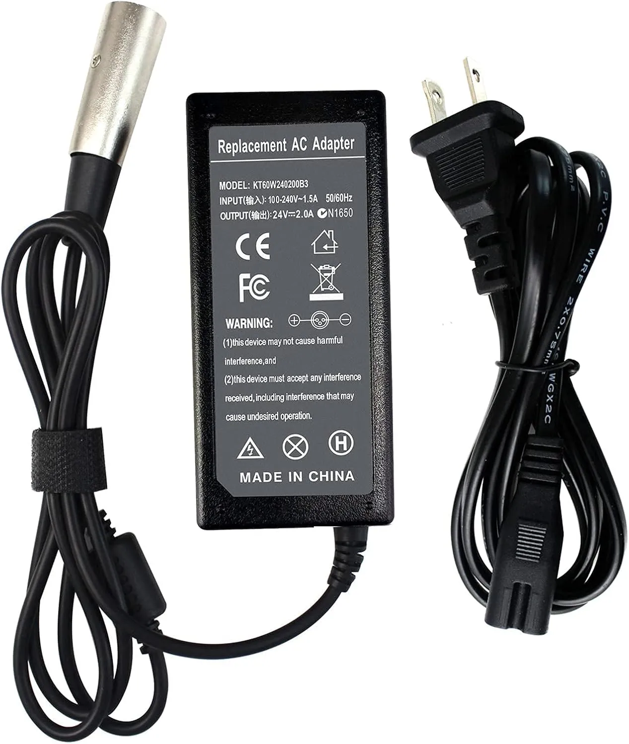 24V 2A Shoprider Scooter Battery Charger Compatible with Jazzy Power Chair, Pride Hoveround Mobility Schwinn S300 S350 S400 S500 S650, Ezip 400 500 650 750 900 Mountain Trailz, Schwinn Zone 5