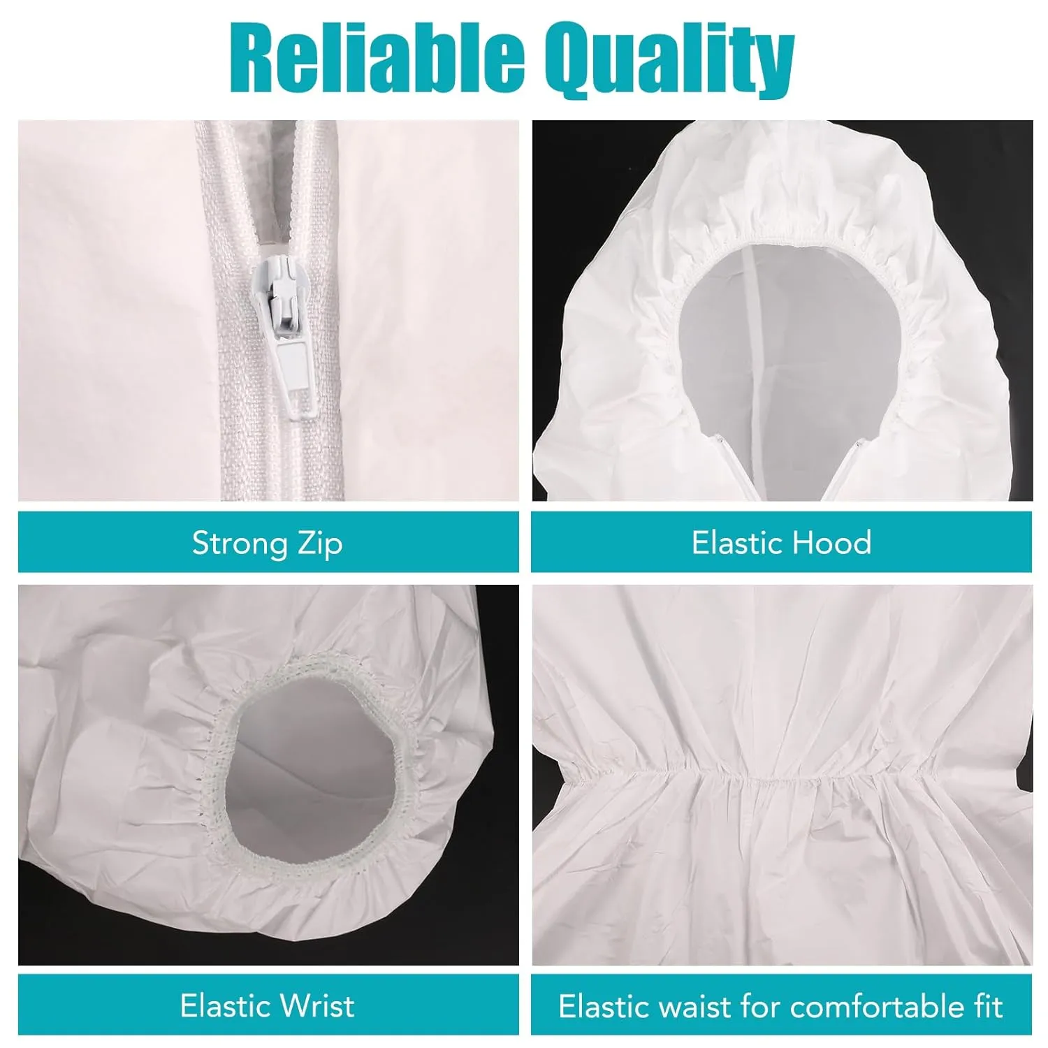 25PACK Disposable Protective Coveralls, Heavy Duty Full Body Painters Suit for Men & Women with Elastic Wrists, Ankles and Hood- Breathable & Waterproof-3X-Large