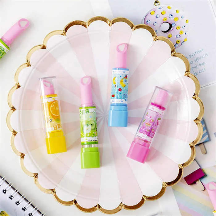 2PC Kids Creative Lipstick Rotary Rubber Eraser