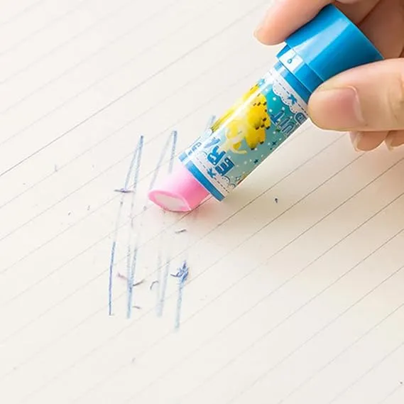 2PC Kids Creative Lipstick Rotary Rubber Eraser