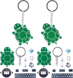 2pcs DIY Soldering Practice Kit - Turtle Keychain Soldering Project Kit with SMD LED Lights, DIY Soldering Kit for Beginners Students Adults, Cute Pendant Presents Keychain Decoration