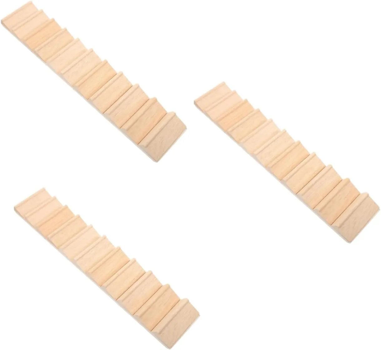 2pcs Mini Wooden Staircase Decorative Accessory for Dollhouse Compact Scale Ladder Prop for Mini House Layout for Playhouse Decoration and Projects