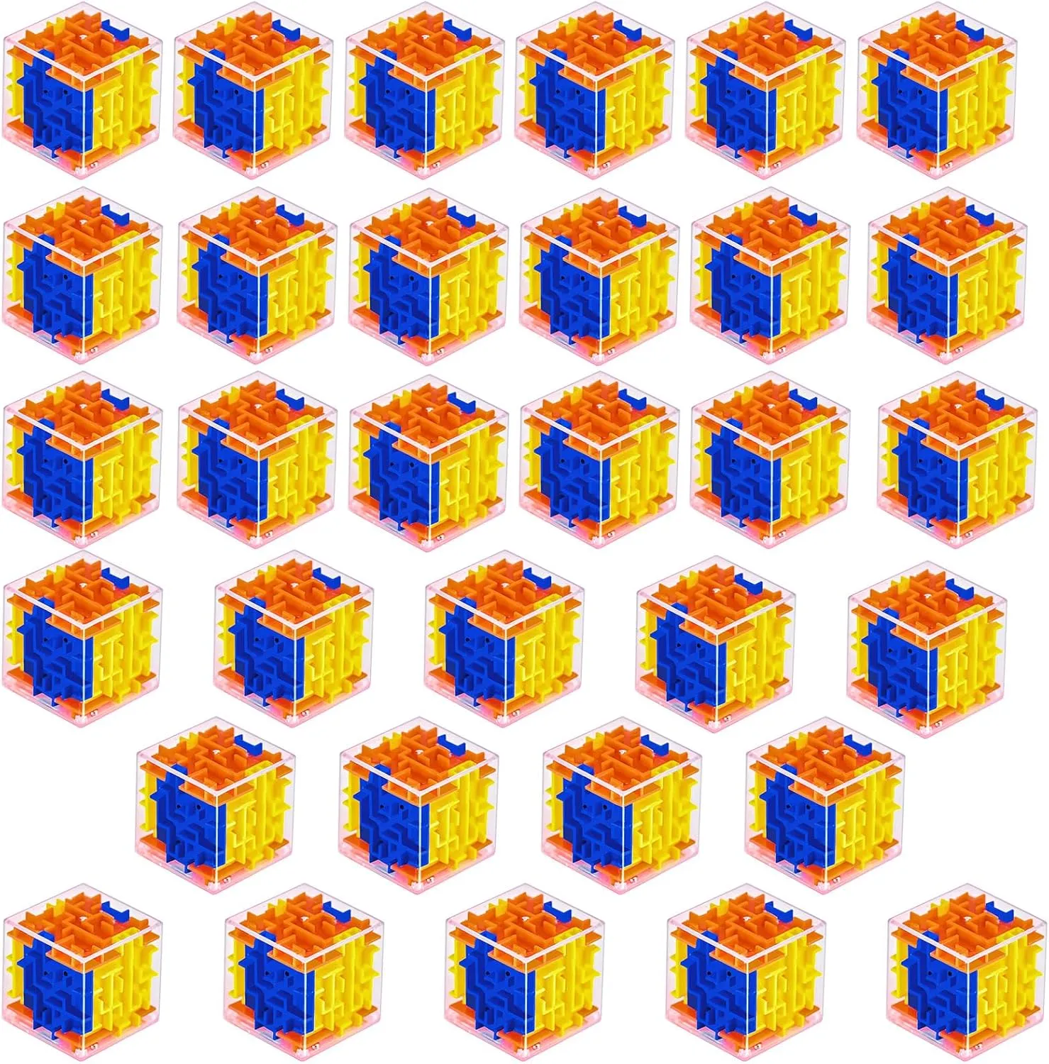32 Pieces Mini Maze Puzzle Cubes, 1.18in Magic Cube Bulk Brain Teasers for Kids and Adults Educational Puzzle Boxes Party Favors & Classroom Prizes Maze Puzzles Toys