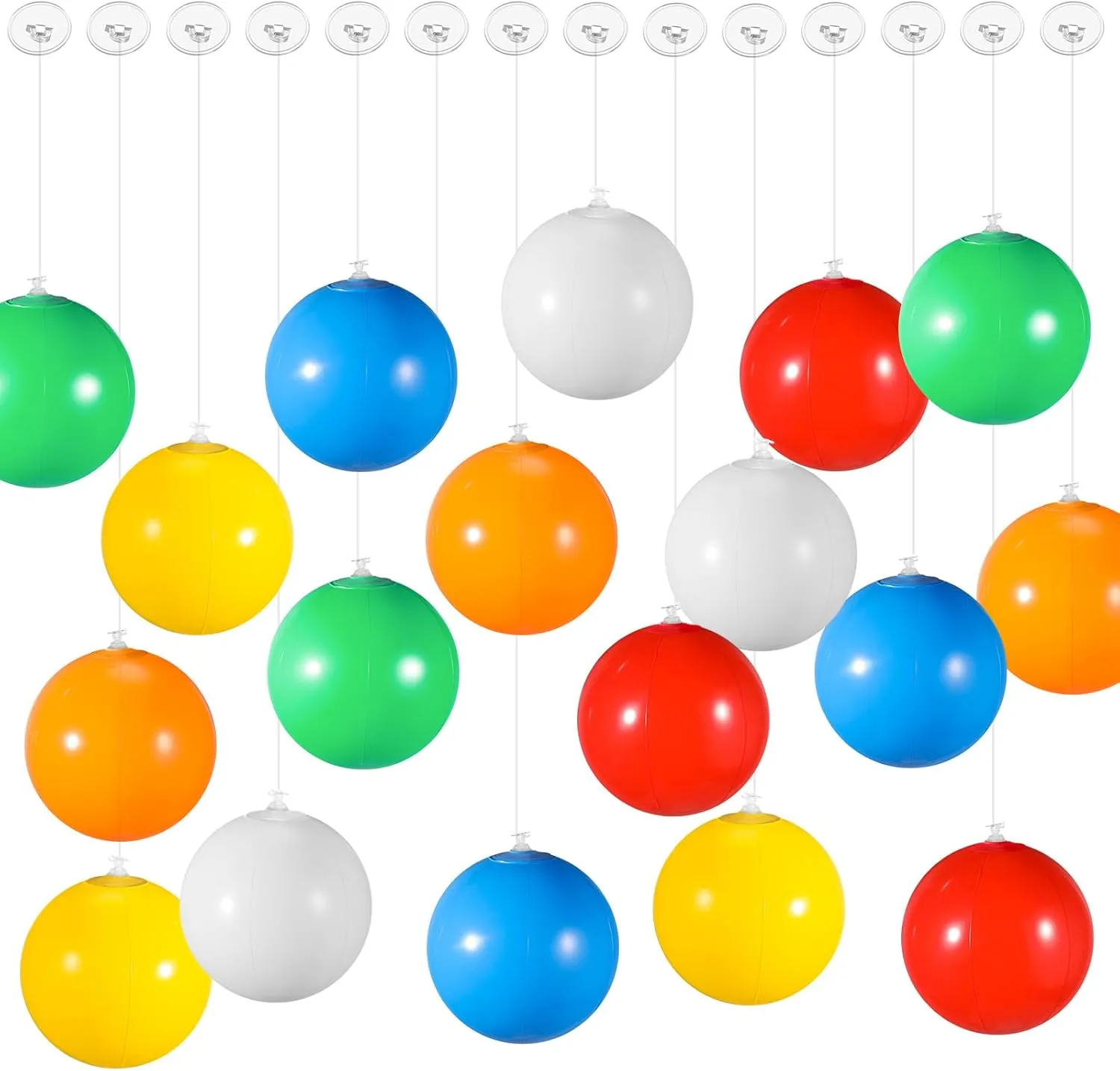 36 Pcs Mini Beach Balls Bulk 4.7 Inches Pool Balls Beach Birthday Party Decorations with Hanging Rope and Hooks, Summer Blow up Ball Inflatable Beach Balls Swimming Pool Toys for Water Games