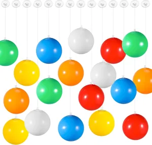 36 Pcs Mini Beach Balls Bulk 4.7 Inches Pool Balls Beach Birthday Party Decorations with Hanging Rope and Hooks, Summer Blow up Ball Inflatable Beach Balls Swimming Pool Toys for Water Games