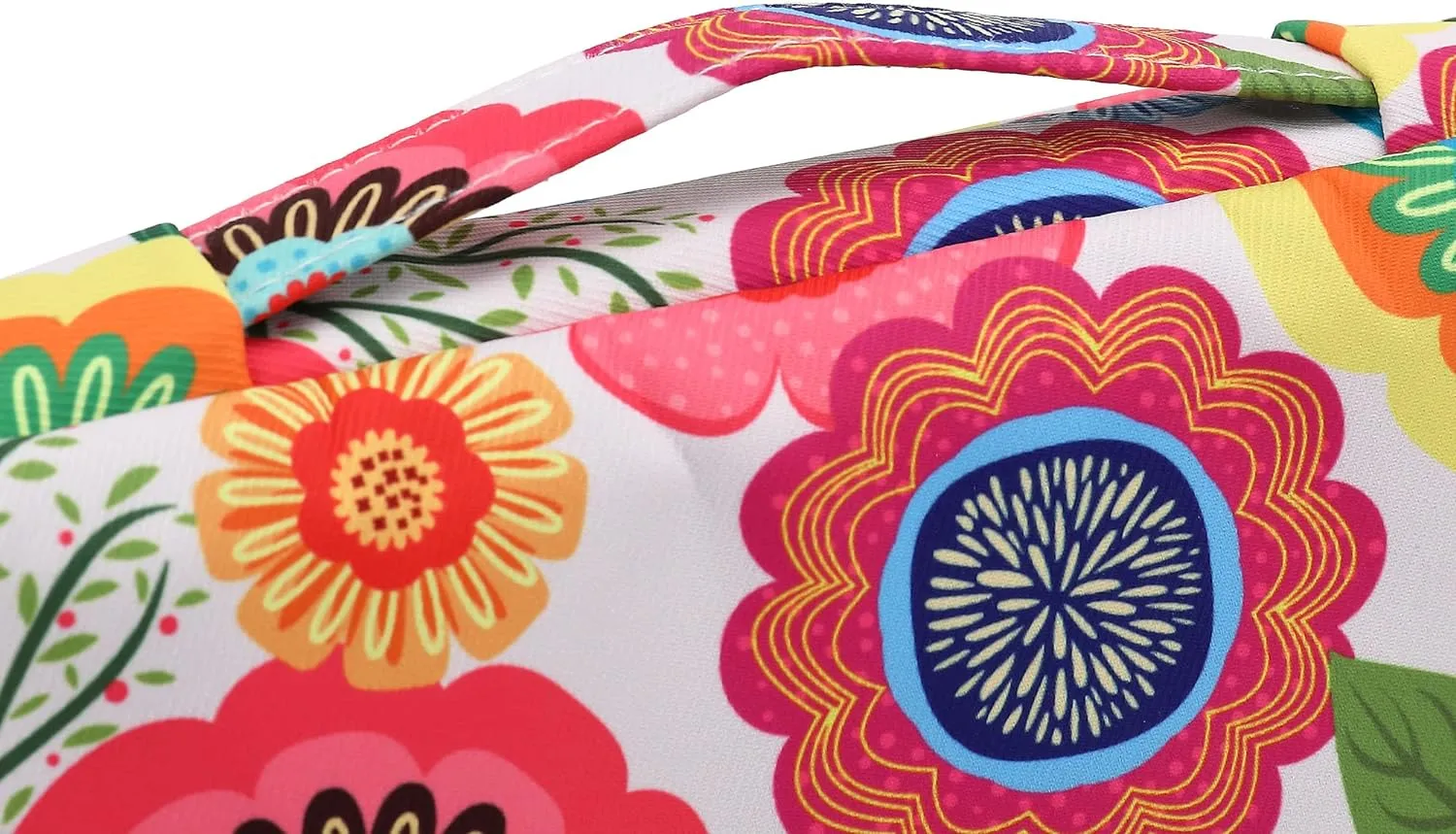 360° Protective 3 Pockets Laptop Sleeve Case Bag with Handle for MacBook Air 15 inch,MacBook Pro 16 inch and 15.6 inch Screen Laptop (Flowers)