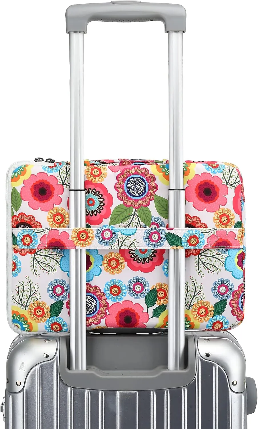 360° Protective 3 Pockets Laptop Sleeve Case Bag with Handle for MacBook Air 15 inch,MacBook Pro 16 inch and 15.6 inch Screen Laptop (Flowers)