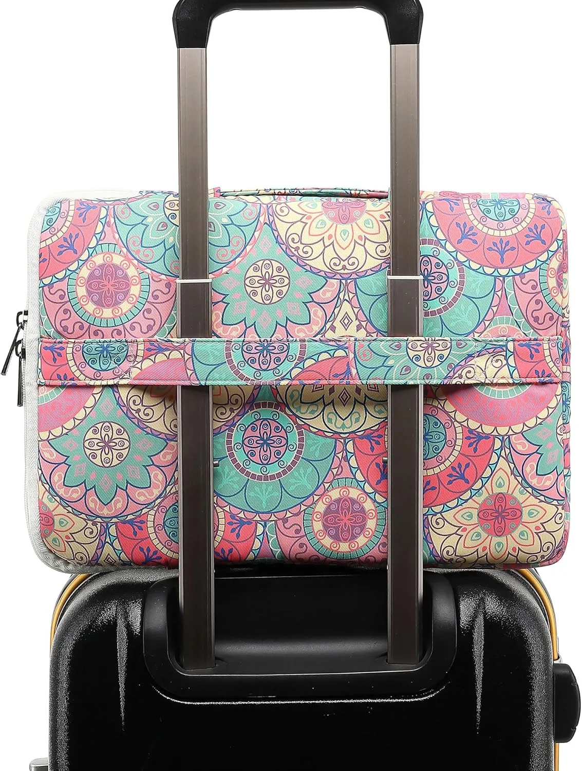 360° Protective Laptop Sleeve Case Bag with 2 Pockets,Handle and Luggage Strap for iPad 12.9 inch,MacBook Pro Air 13" and 12.5 inch-13.3 inch Screen Laptop (Bandanna)