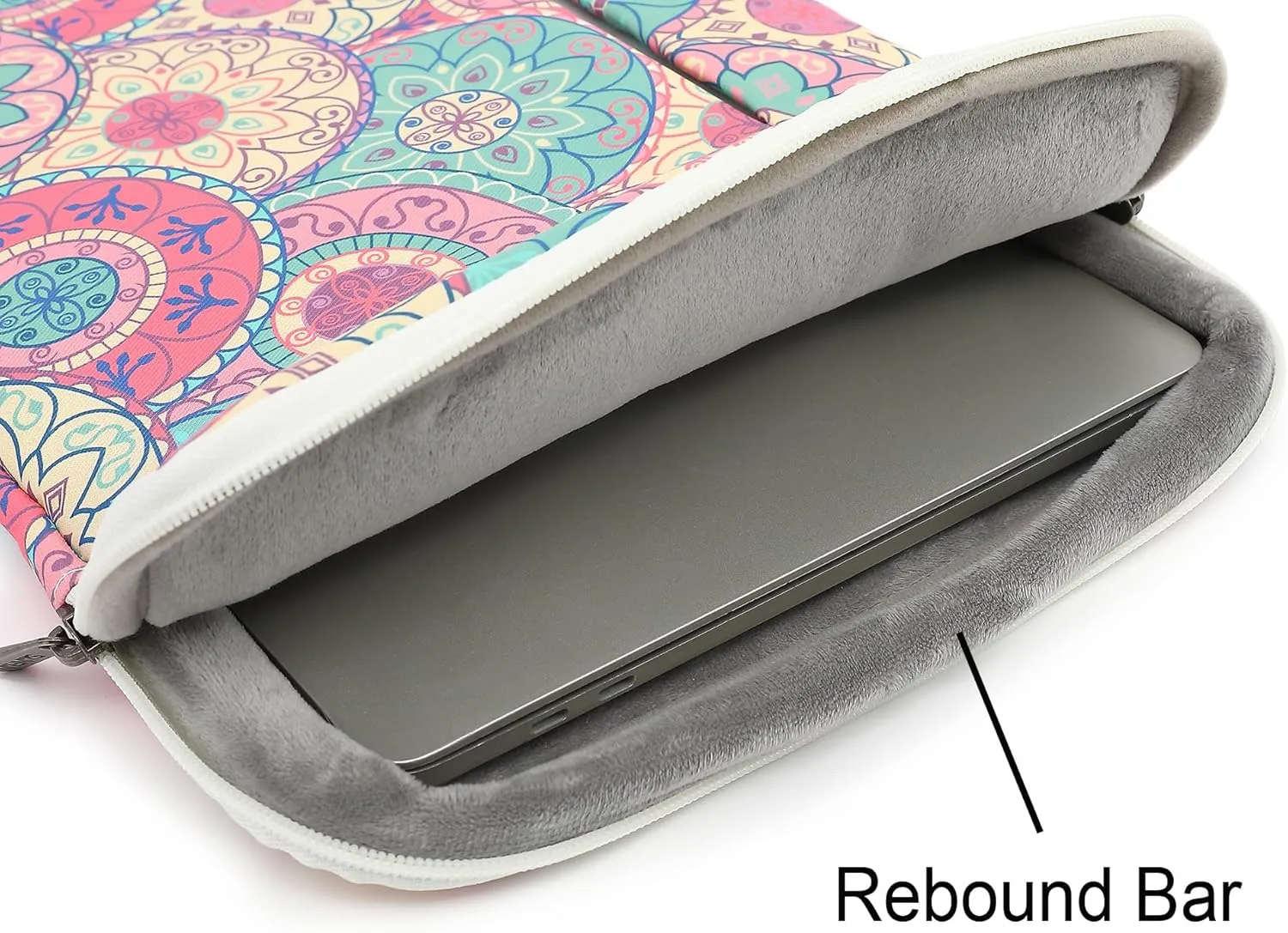 360° Protective Laptop Sleeve Case Bag with 2 Pockets,Handle and Luggage Strap for iPad 12.9 inch,MacBook Pro Air 13" and 12.5 inch-13.3 inch Screen Laptop (Bandanna)