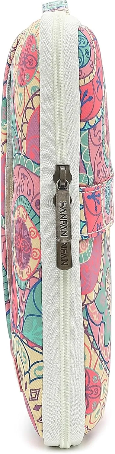 360° Protective Laptop Sleeve Case Bag with 2 Pockets,Handle and Luggage Strap for iPad 12.9 inch,MacBook Pro Air 13" and 12.5 inch-13.3 inch Screen Laptop (Bandanna)