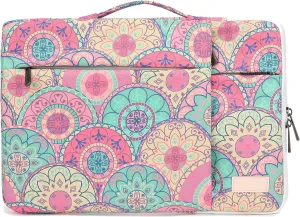 360° Protective Laptop Sleeve Case Bag with 2 Pockets,Handle and Luggage Strap for iPad 12.9 inch,MacBook Pro Air 13" and 12.5 inch-13.3 inch Screen Laptop (Bandanna)
