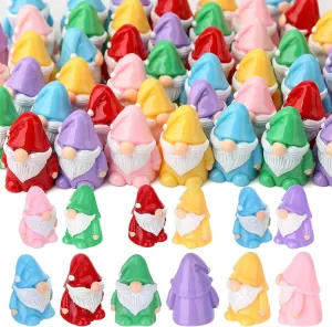 60 Pcs Mini Gnomes, Mini Resin Gnomes Statues, Tiny Figures Miniature Gnome Figurines, Cute Garden Dwarf Fairy Gifts Statues Decor for Landscapes Outdoor Patio Yards Lawn