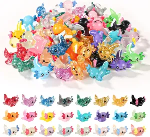 72pcs Mini Resin Axolotl, 3 Styles Tiny Miniature Axolotl Figurines Small Rubber Axolotl Ornament Toy Little Animals Charms for DIY Craft Garden Landscape Dollhouse Potted Plant Decorations