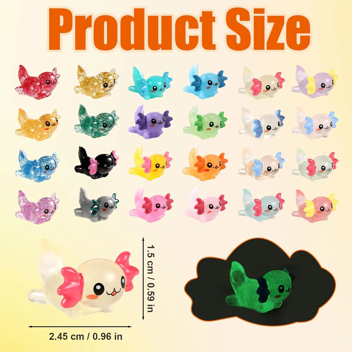 72pcs Mini Resin Axolotl, 3 Styles Tiny Miniature Axolotl Figurines Small Rubber Axolotl Ornament Toy Little Animals Charms for DIY Craft Garden Landscape Dollhouse Potted Plant Decorations