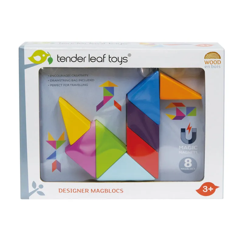 8 Piece Designer Magblocks | Tender Leaf Toys