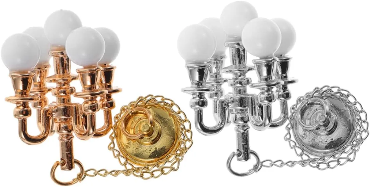 8pcs Miniature Ceiling Lamp Compact Decorative Lighting for Dollhouses Tiny House Accessories for Mini Living Room Decor Non-