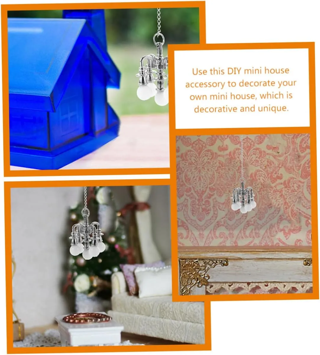8pcs Miniature Ceiling Lamp Compact Decorative Lighting for Dollhouses Tiny House Accessories for Mini Living Room Decor Non-