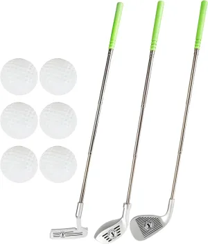 9 Pcs Kids Plastic Mini Golf Set Scalable Golf Clubs Include 3 Golf Clubs and 6 Balls for Toddlers Outdoor Indoor Educational Golf Birthday Christmas Party Gifts, 3 Styles