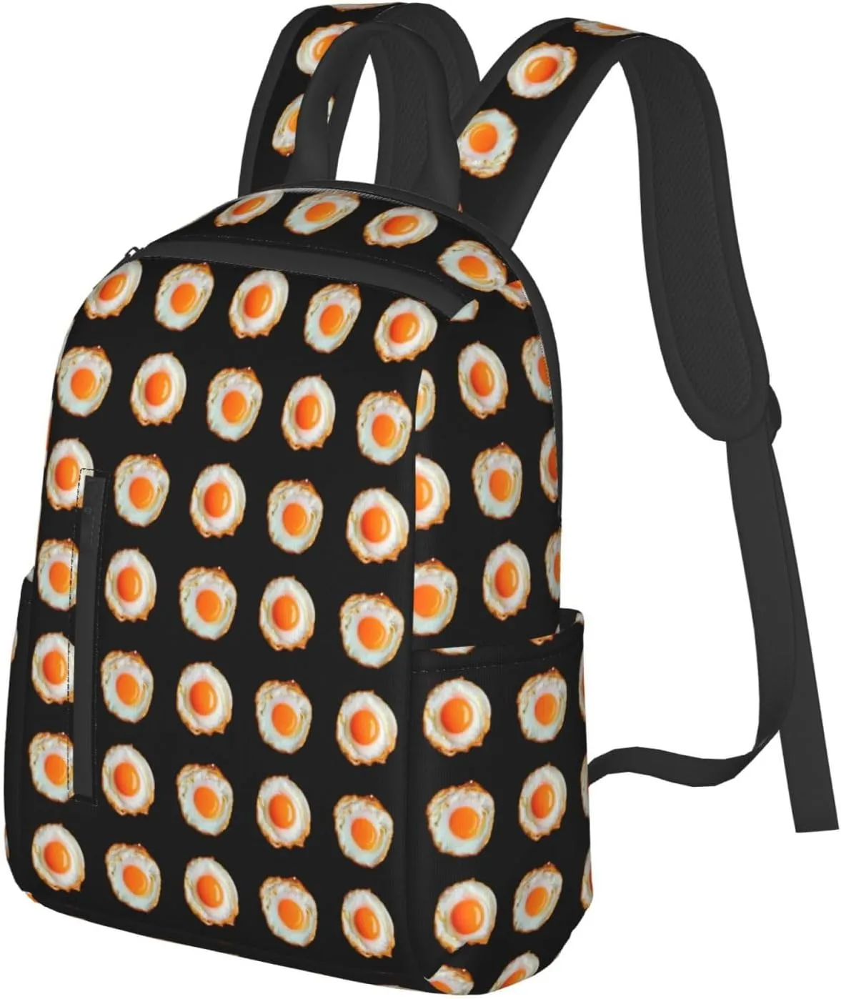 A Couple Of Fried Egg Casual Backpacks Large Capacity Laptop Backpack Sports Rucksack Travel Daypack Adjustable Shoulder Strap Work Bag for Outdoor Camping