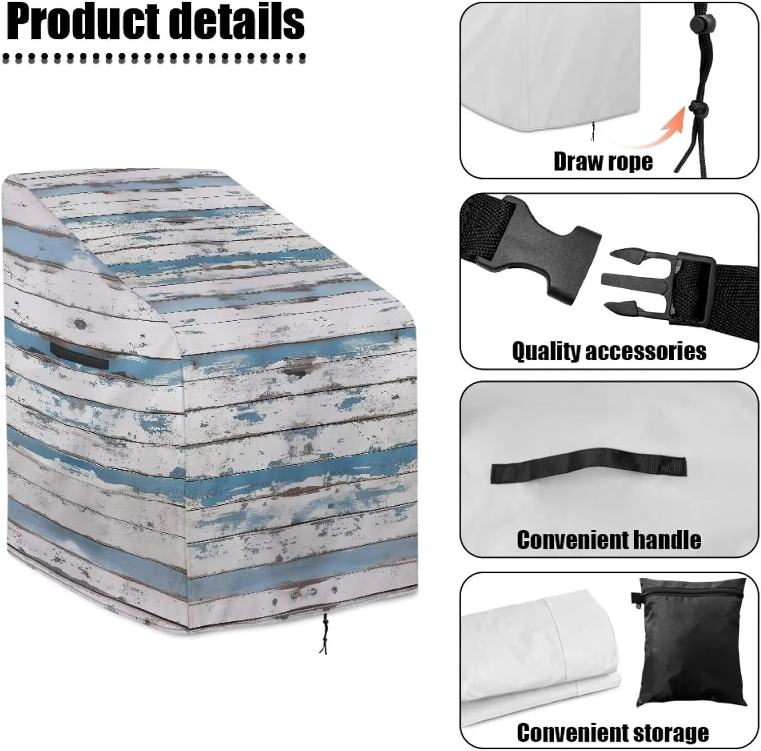 Accessories for Rollator Walkers Grey Wood Print Wheelchair Covers Waterproof Mobility Scooter Accessories Protective Windproof Cover with Storage Bag for Travel Outdoor Indoor