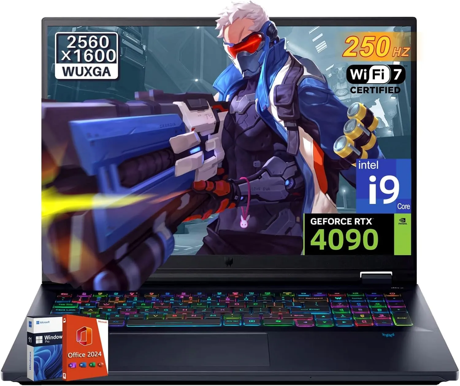 acer Predator Helios 18 Gaming Laptop 4090, NVIDIA RTX 4090 16GB GDDR6, Intel i9-14900HX(Up to 5.8GHz), 18" 250Hz 2560x1600 1000 Nits, 64 GB DDR5, 4 TB SSD, Wi-Fi 7, AI PC, Windows 11 Pro