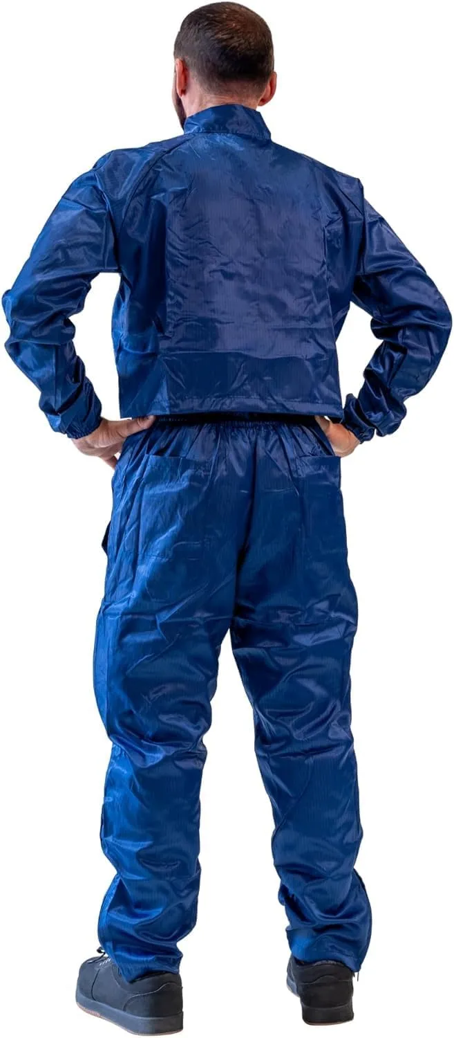 Adult/Unisex PPE Paint Suit - Blue Navy Coverall for Full-Body Protection