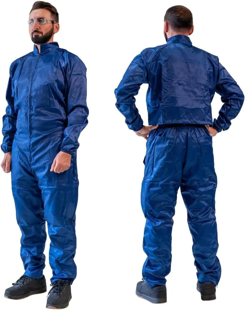 Adult/Unisex PPE Paint Suit - Blue Navy Coverall for Full-Body Protection