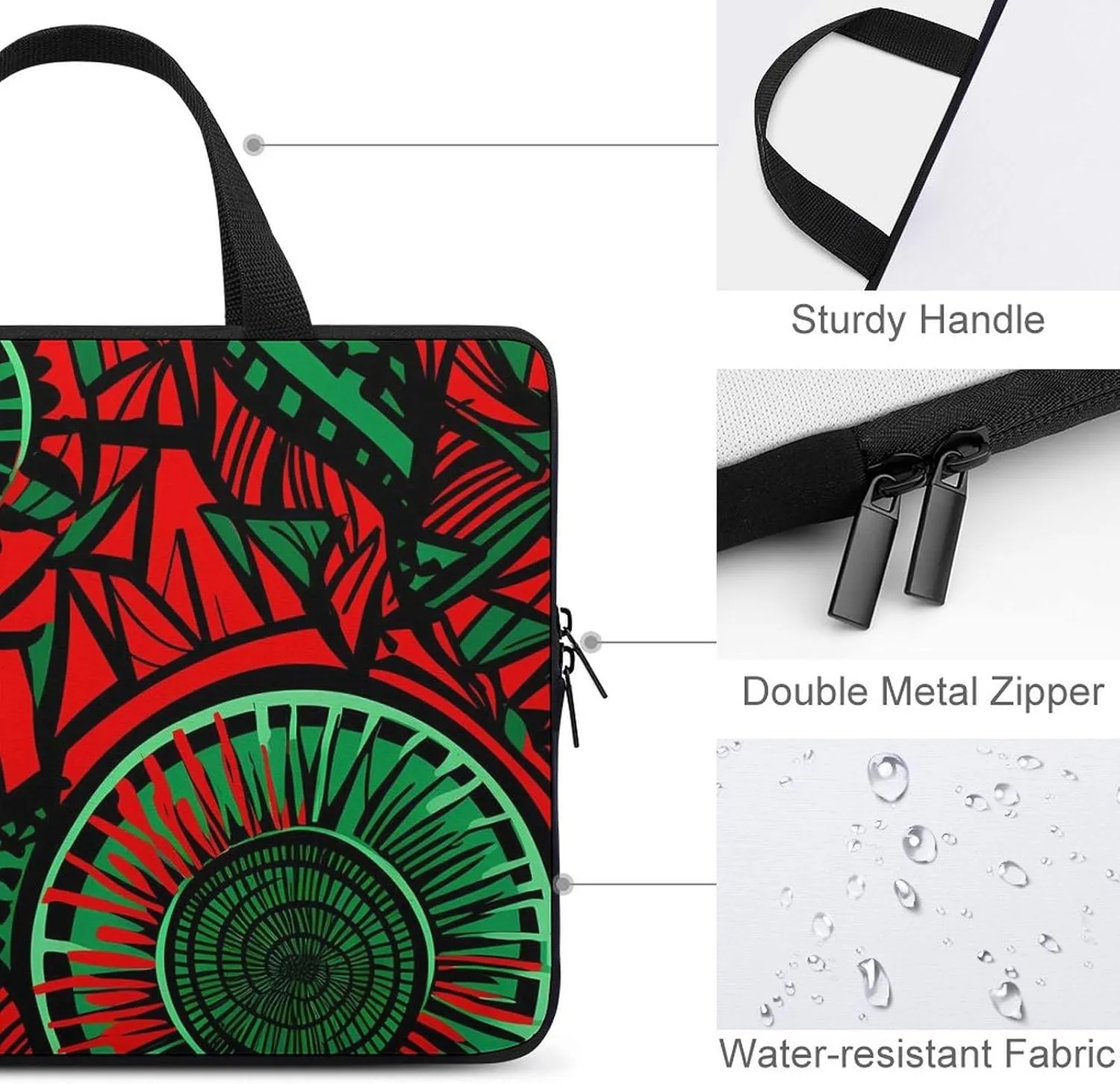 African Wax Print Funny Laptop Bag Printed Protective Cover Case Handbag for Laptop/Notebook/Ultrabook 10/12/13/15/17 Inches
