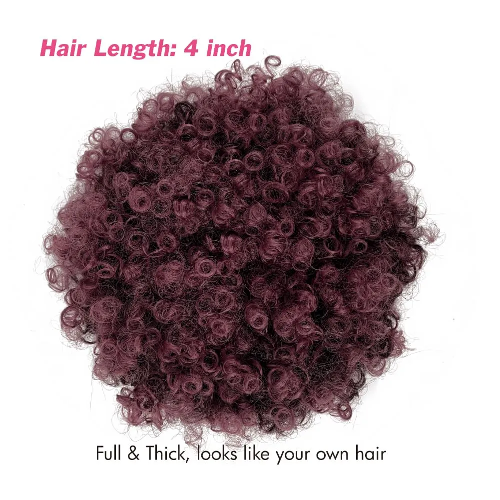 Afro Headband Wig Short Afro Kinky Curly Wigs for Black Women Glueless Afro Wigs with headbands attached Synthetic with 2 Clips(TBUG)