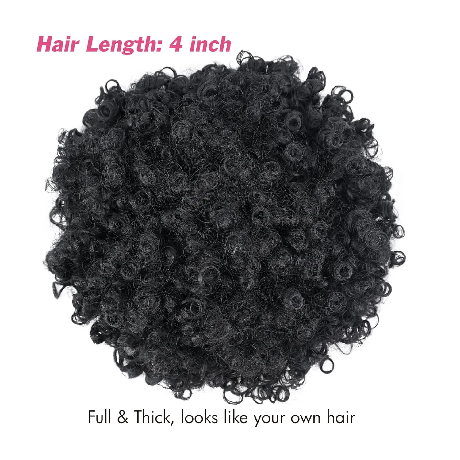 Afro Headband Wig Short Kinky Curly Wigs for Black Women Glueless Black Afro Wigs with Headbands Attached Synthetic with 2 Clips