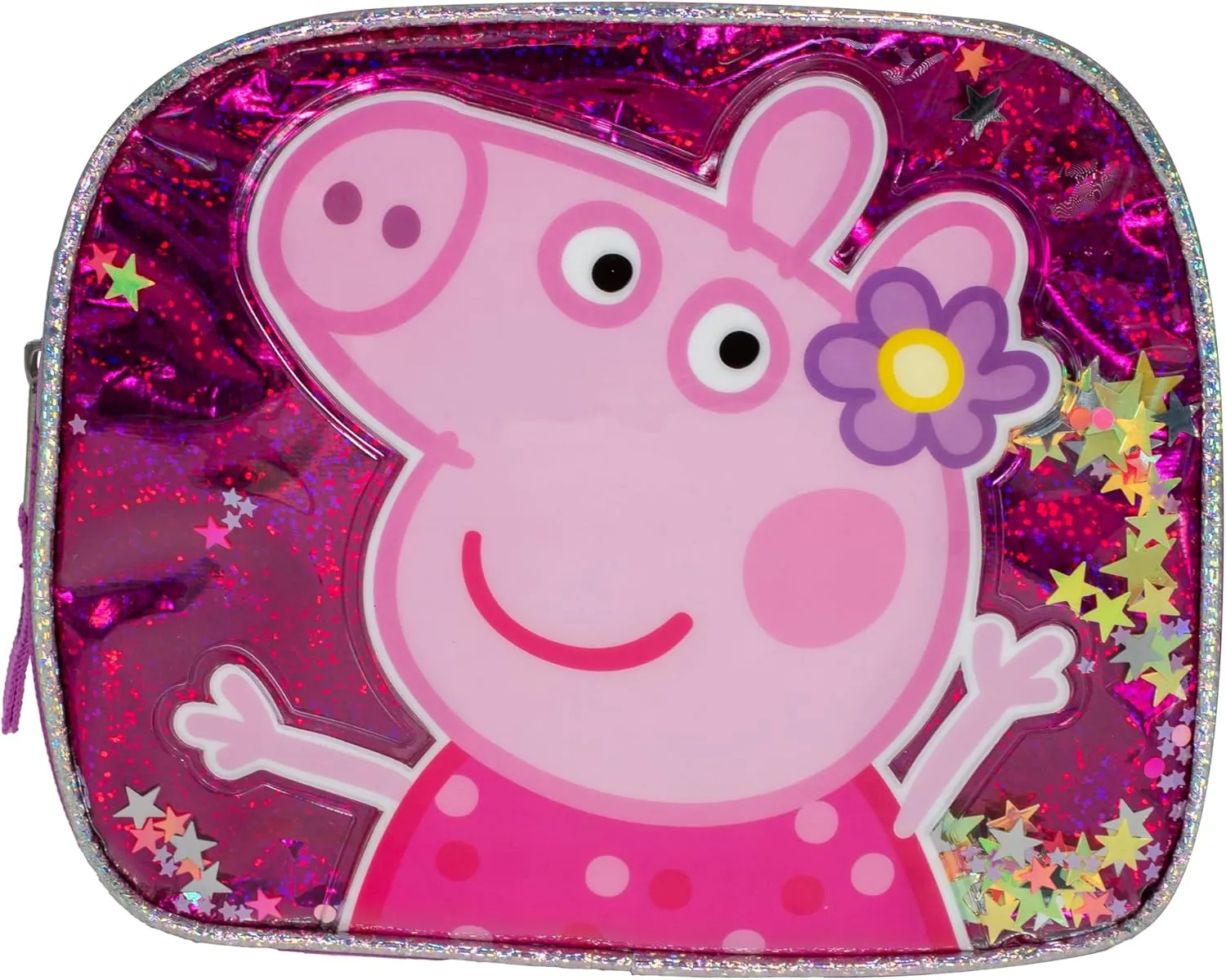 AI ACCESSORY INNOVATIONS Peppa Pig 10” Mini Backpack, Girls Mini Travel Bag Featuring Floating Shaker Confetti, Pink