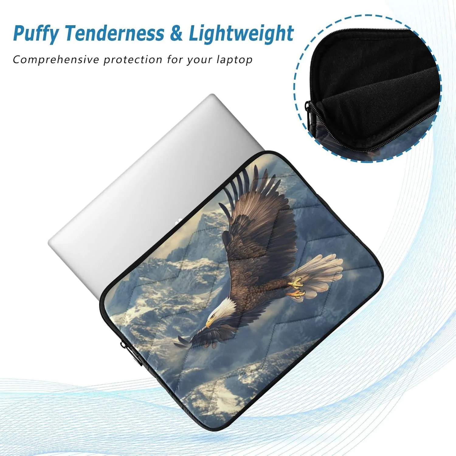 ALAZA Eagles Soars Over The Mountains Laptop Sleeve Bag Waterproof Protective Notebook Case, 15.6 Inch