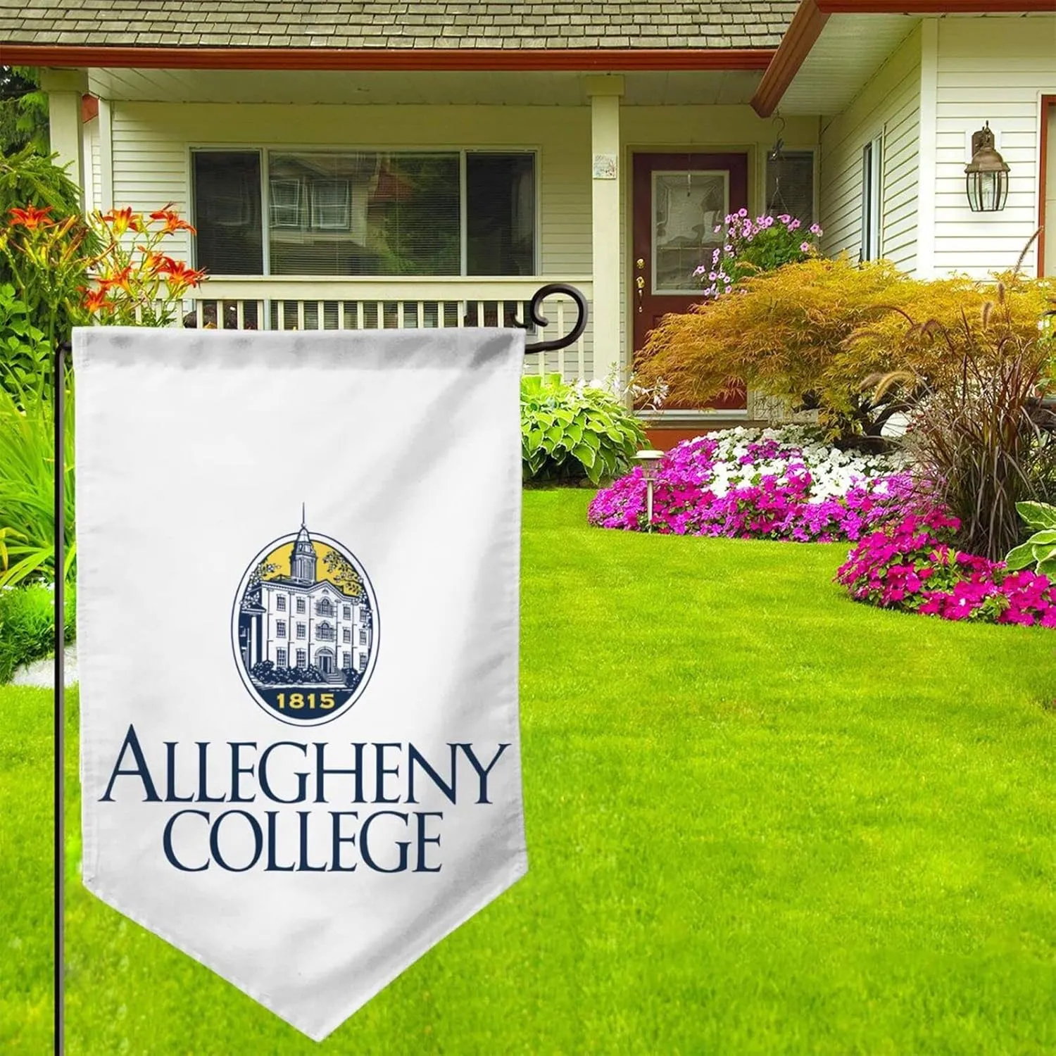 Allegheny A College Logo Garden Flag Double Sided Banners For Outdoor Indoor Home Garden Yard Decorations